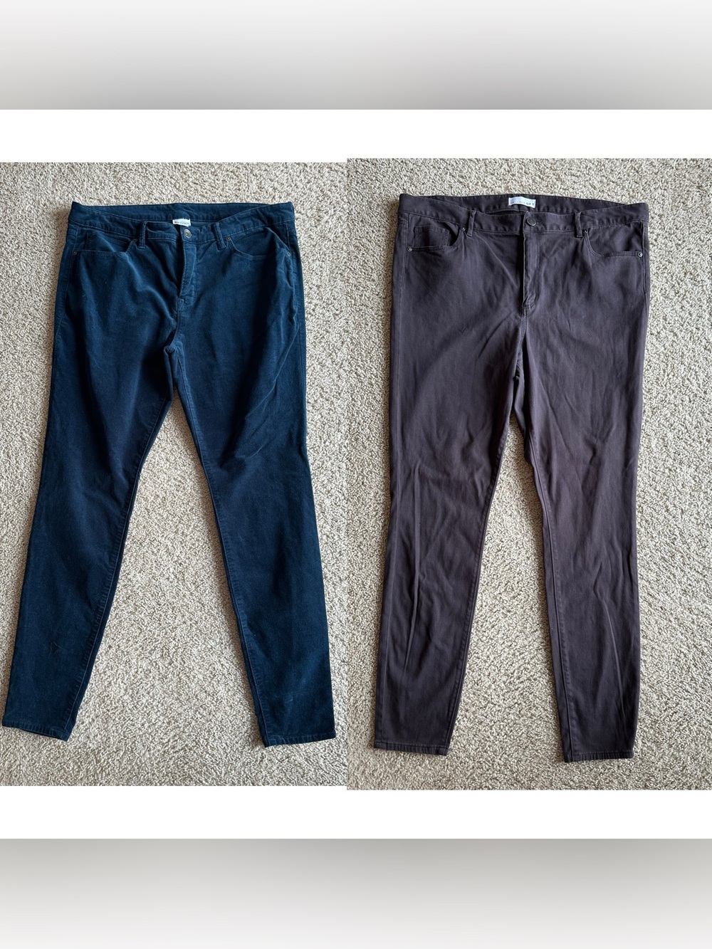 Bundle TALL 18T Skinny Pants - Ocean Teal & Dusky Brown LOFT & Stylus velvet